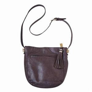 Tiganello Brown Leather Crossbody Hobo Bag Casual Medium Boho Hippie